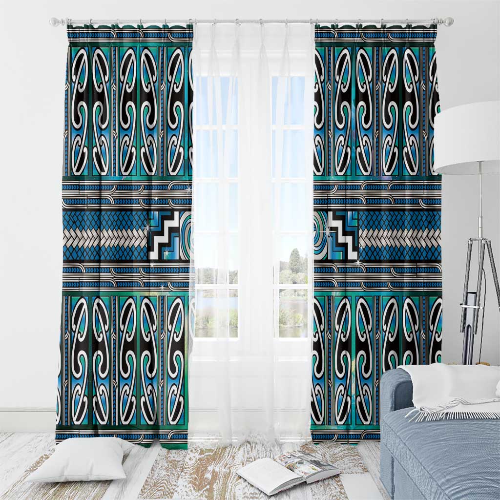 Maori Matariki Window Curtain Green Galaxy Aesthetic Koru Art