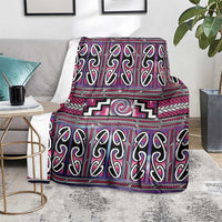 Maori Matariki Blanket Pink Galaxy Aesthetic Koru Art