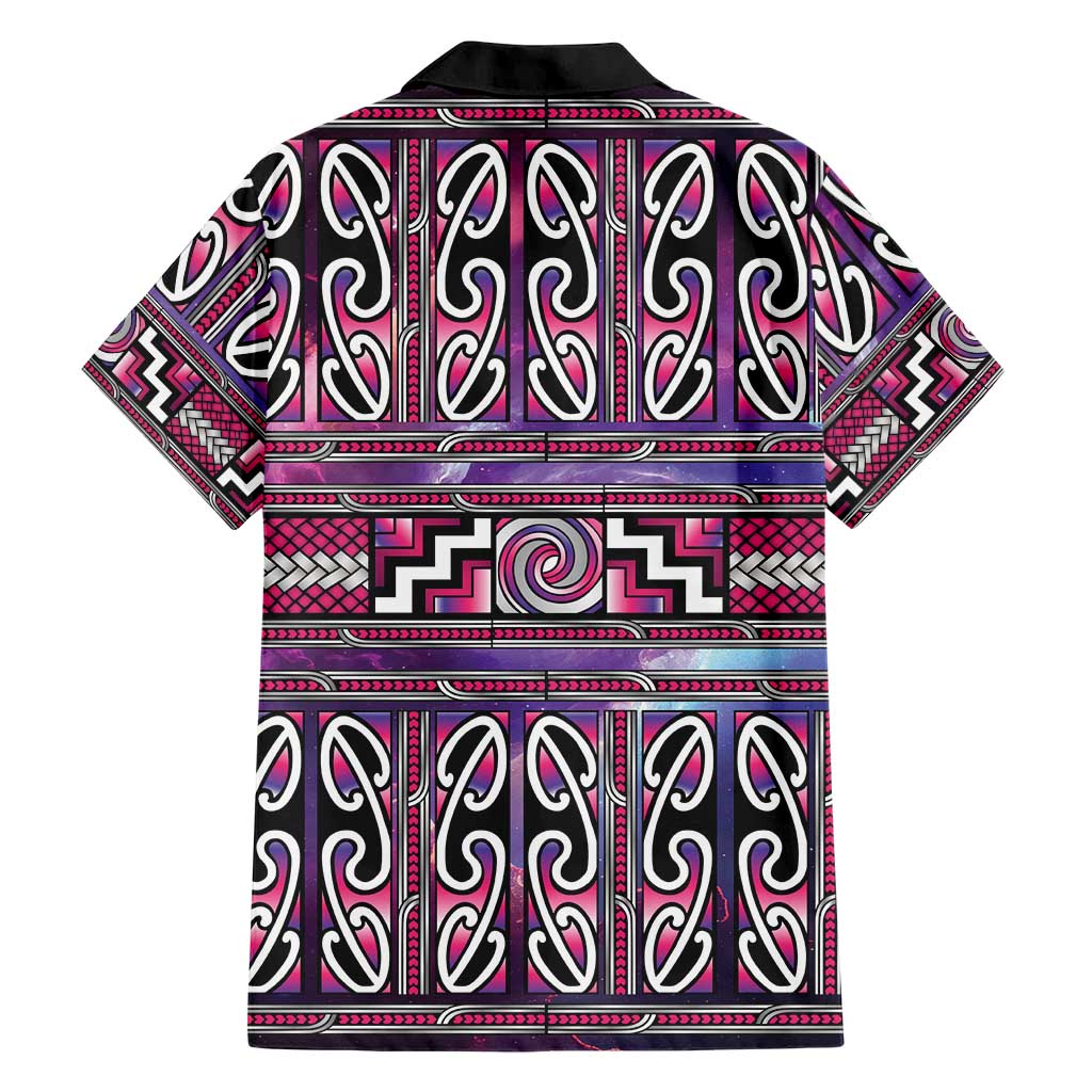 Maori Matariki Family Matching Summer Maxi Dress and Hawaiian Shirt Pink Galaxy Aesthetic Koru Art LT01 - Polynesian Pride
