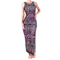 Maori Matariki Family Matching Tank Maxi Dress and Hawaiian Shirt Pink Galaxy Aesthetic Koru Art LT01 Mom's Dress Pink - Polynesian Pride