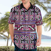Maori Matariki Hawaiian Shirt Pink Galaxy Aesthetic Koru Art