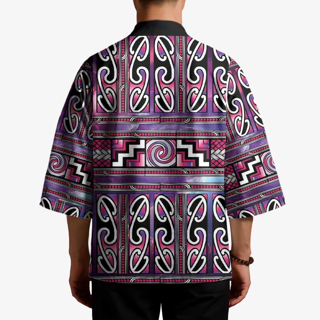 Maori Matariki Kimono Pink Galaxy Aesthetic Koru Art