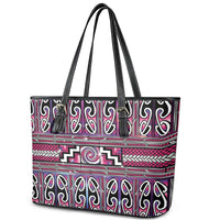 Maori Matariki Leather Tote Bag Pink Galaxy Aesthetic Koru Art
