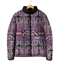 Maori Matariki Padded Jacket Pink Galaxy Aesthetic Koru Art
