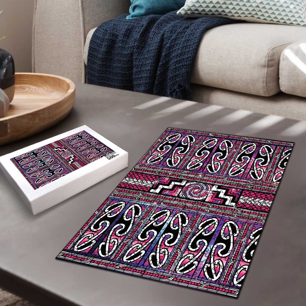 Maori Matariki Puzzle Pink Galaxy Aesthetic Koru Art
