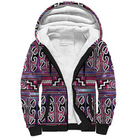 Maori Matariki Sherpa Hoodie Pink Galaxy Aesthetic Koru Art