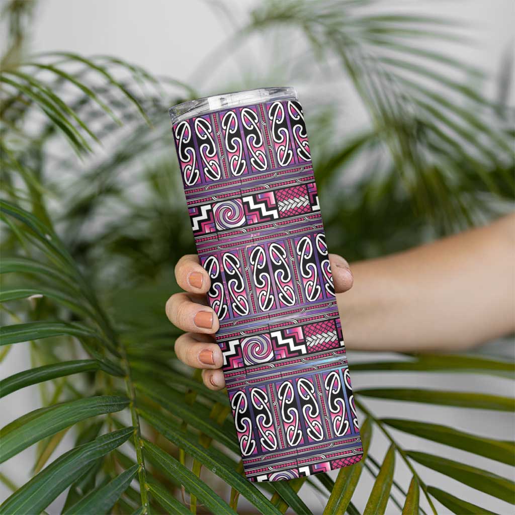 Maori Matariki Skinny Tumbler Pink Galaxy Aesthetic Koru Art