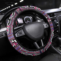 Maori Matariki Steering Wheel Cover Pink Galaxy Aesthetic Koru Art