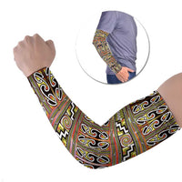 Maori Matariki Arm Sleeves Yellow Galaxy Aesthetic Koru Art