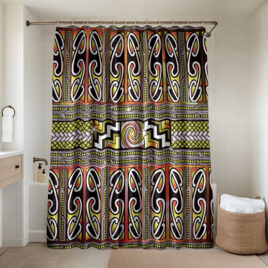 Maori Matariki Bathroom Set Yellow Galaxy Aesthetic Koru Art