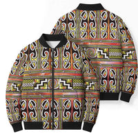 Maori Matariki Bomber Puffer Jacket Yellow Galaxy Aesthetic Koru Art