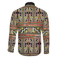 Maori Matariki Family Matching Long Sleeve Bodycon Dress and Hawaiian Shirt Yellow Galaxy Aesthetic Koru Art LT01 - Polynesian Pride