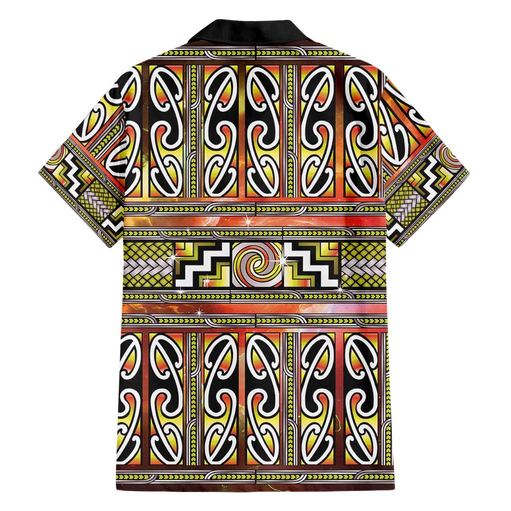 Maori Matariki Family Matching Summer Maxi Dress and Hawaiian Shirt Yellow Galaxy Aesthetic Koru Art LT01 - Polynesian Pride