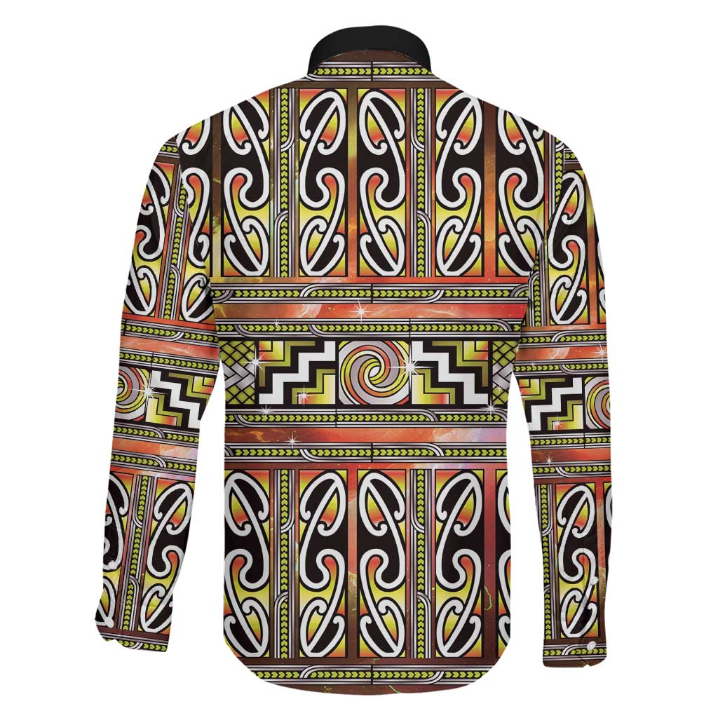 Maori Matariki Family Matching Summer Maxi Dress and Hawaiian Shirt Yellow Galaxy Aesthetic Koru Art LT01 - Polynesian Pride