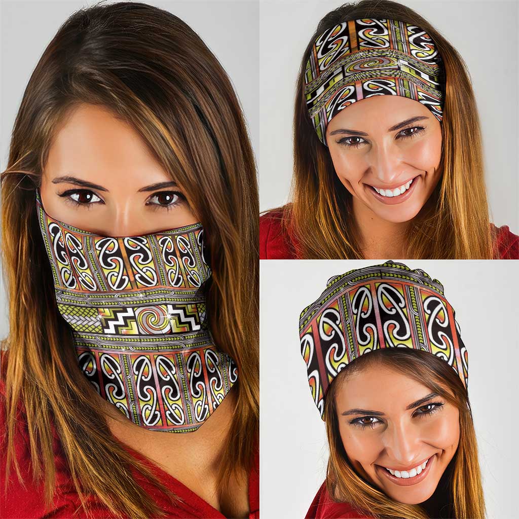 Maori Matariki Neck Gaiter Yellow Galaxy Aesthetic Koru Art