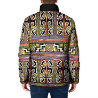 Maori Matariki Padded Jacket Yellow Galaxy Aesthetic Koru Art