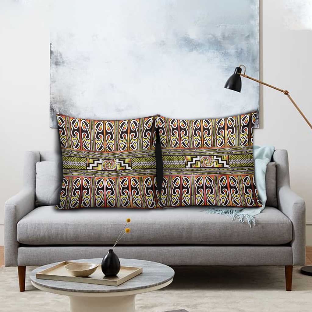 Maori Matariki Pillow Cover Yellow Galaxy Aesthetic Koru Art