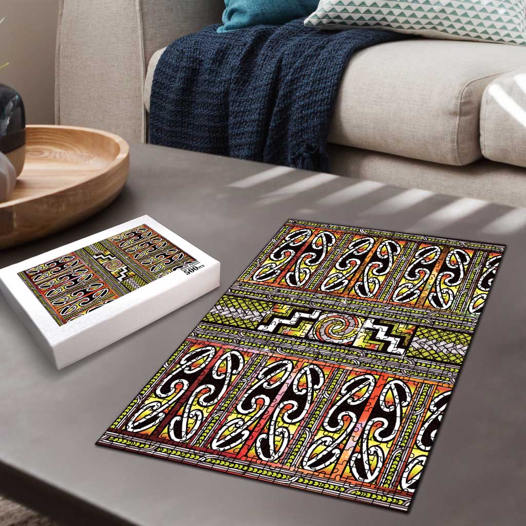 Maori Matariki Puzzle Yellow Galaxy Aesthetic Koru Art