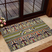 Maori Matariki Rubber Doormat Yellow Galaxy Aesthetic Koru Art