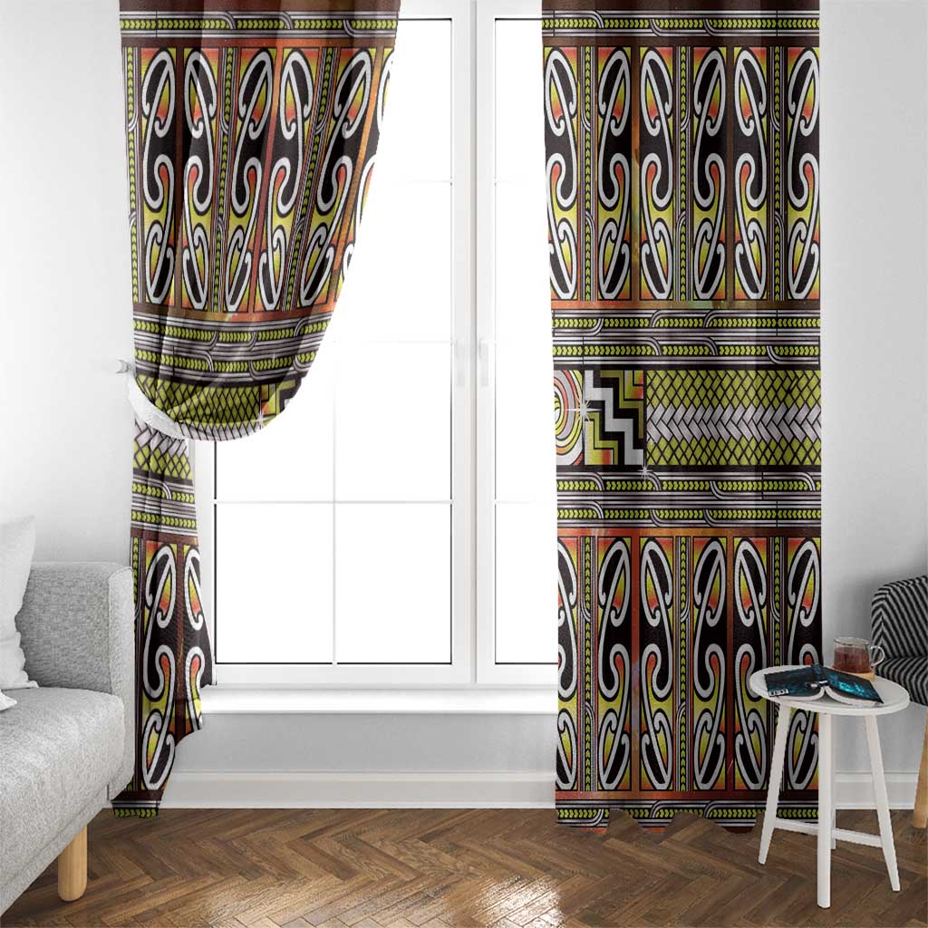 Maori Matariki Window Curtain Yellow Galaxy Aesthetic Koru Art