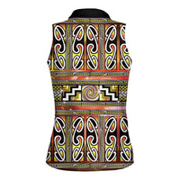 Maori Matariki Women Sleeveless Polo Shirt Yellow Galaxy Aesthetic Koru Art