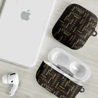 Hawaii Brown Plumeria Lei Black AirPods Case Frangipani Floral Heritage Art