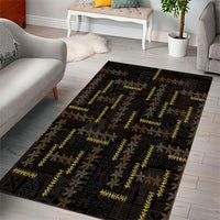 Hawaii Brown Plumeria Lei Black Area Rug Frangipani Floral Heritage Art