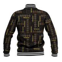 Hawaii Brown Plumeria Lei Black Baseball Jacket Frangipani Floral Heritage Art LT01 - Polynesian Pride