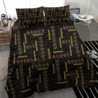 Hawaii Brown Plumeria Lei Black Bedding Set Frangipani Floral Heritage Art