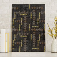 Hawaii Brown Plumeria Lei Black Canvas Wall Art Frangipani Floral Heritage Art