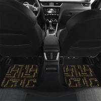 Hawaii Brown Plumeria Lei Black Car Mats Frangipani Floral Heritage Art LT01 Set 2pcs - Back Black - Polynesian Pride