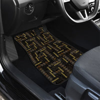 Hawaii Brown Plumeria Lei Black Car Mats Frangipani Floral Heritage Art LT01 - Polynesian Pride