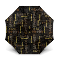 Hawaii Brown Plumeria Lei Black Umbrella Frangipani Floral Heritage Art