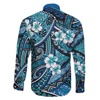Polynesian Hibiscus Tropical Blue Floral Family Matching Mermaid Dress and Hawaiian Shirt Tribal Pattern LT01 - Polynesian Pride