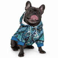 Polynesian Hibiscus Tropical Blue Floral Pet Hoodie Tribal Pattern LT01 - Polynesian Pride