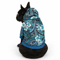 Polynesian Hibiscus Tropical Blue Floral Pet Hoodie Tribal Pattern LT01 - Polynesian Pride