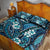 Polynesian Hibiscus Tropical Blue Floral Quilt Bed Set Tribal Pattern - Polynesian Pride