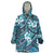 Polynesian Hibiscus Tropical Blue Floral Wearable Blanket Hoodie Tribal Pattern - Polynesian Pride