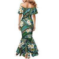 Polynesian Hibiscus Tropical Green Floral Family Matching Mermaid Dress and Hawaiian Shirt Tribal Pattern LT01 - Polynesian Pride