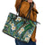 Polynesian Hibiscus Tropical Green Floral Leather Tote Bag Tribal Pattern - Polynesian Pride