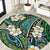 Polynesian Hibiscus Tropical Green Floral Round Carpet Tribal Pattern - Polynesian Pride