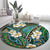 Polynesian Hibiscus Tropical Green Floral Round Carpet Tribal Pattern - Polynesian Pride