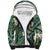 Polynesian Hibiscus Tropical Green Floral Sherpa Hoodie Tribal Pattern - Polynesian Pride