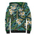 Polynesian Hibiscus Tropical Green Floral Sherpa Hoodie Tribal Pattern - Polynesian Pride