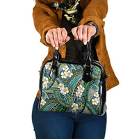 Polynesian Hibiscus Tropical Green Floral Shoulder Handbag Tribal Pattern - Polynesian Pride
