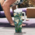 Polynesian Hibiscus Tropical Green Floral Tumbler With Handle Tribal Pattern - Polynesian Pride