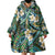 Polynesian Hibiscus Tropical Green Floral Wearable Blanket Hoodie Tribal Pattern - Polynesian Pride