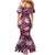 Polynesian Hibiscus Tropical Pink Floral Family Matching Mermaid Dress and Hawaiian Shirt Tribal Pattern - Polynesian Pride