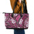 Polynesian Hibiscus Tropical Pink Floral Leather Tote Bag Tribal Pattern - Polynesian Pride