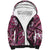 Polynesian Hibiscus Tropical Pink Floral Sherpa Hoodie Tribal Pattern - Polynesian Pride